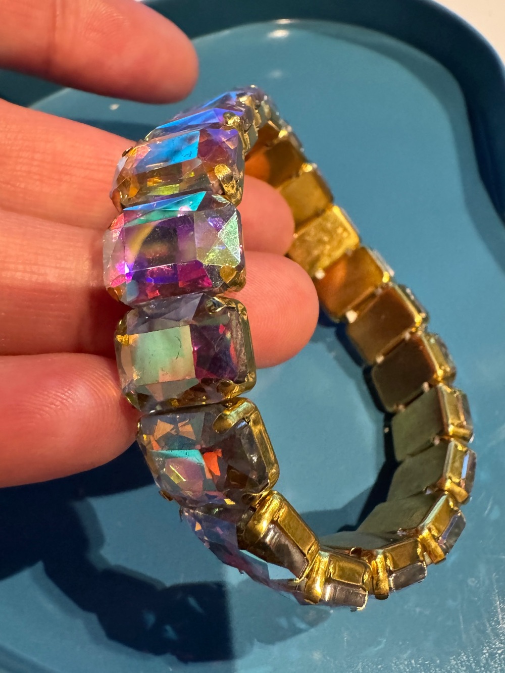 Aurora Crystal Stretch Bracelet - Gold